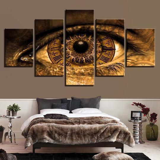 Eye Clock Abstract Canvas Wall Art