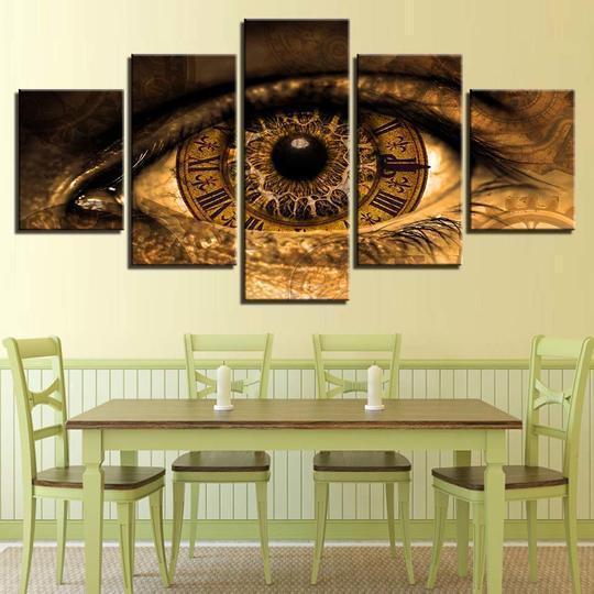 Eye Clock Abstract Canvas Wall Art