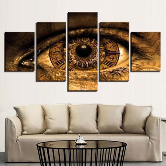 Eye Clock Abstract Canvas Wall Art