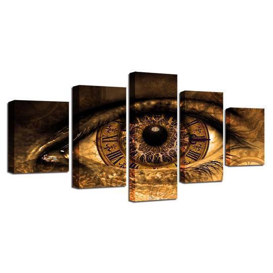Eye Clock Abstract Canvas Wall Art