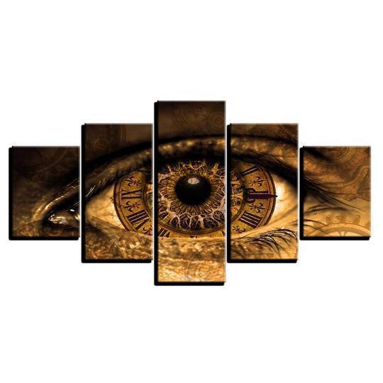Eye Clock Abstract Canvas Wall Art