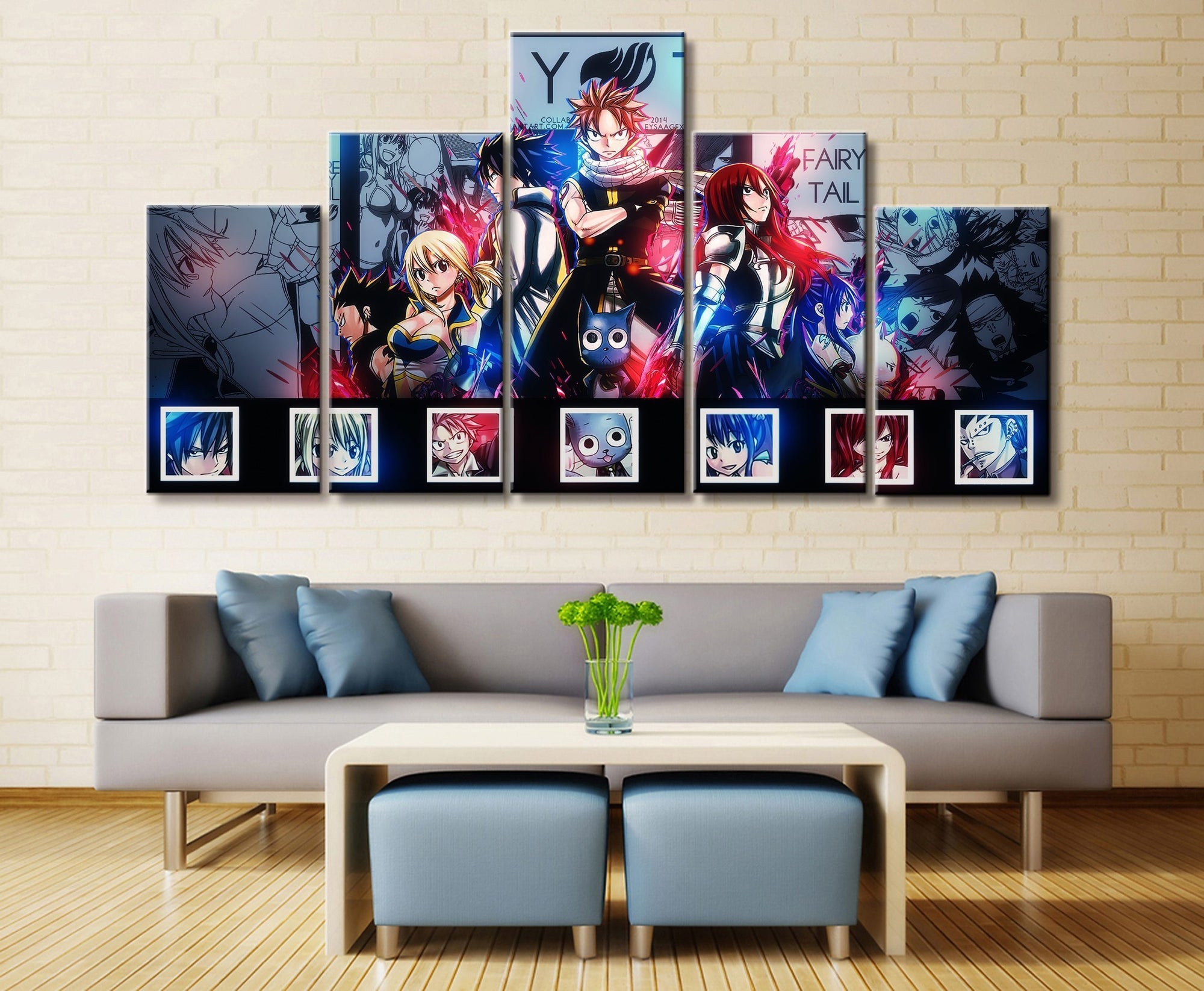 Fairy Tail Characters 5 Anime Canvas Wall Art