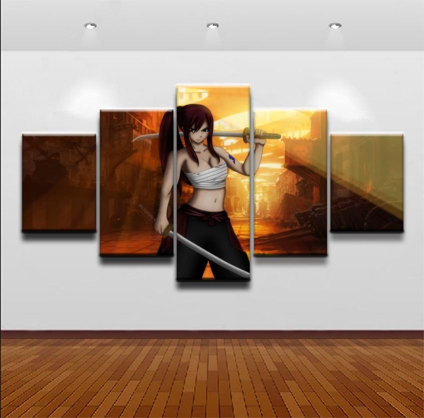 Fairy Tail Erza Scarlet 3 Anime Canvas Wall Art
