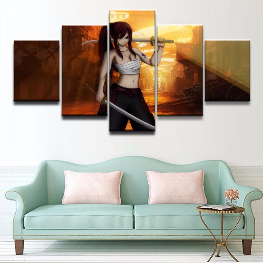 Fairy Tail Erza Scarlet 3 Anime Canvas Wall Art