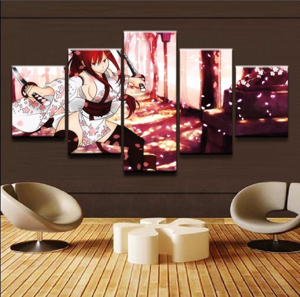 Fairy Tail Erza Scarlet 4 Anime Canvas Wall Art