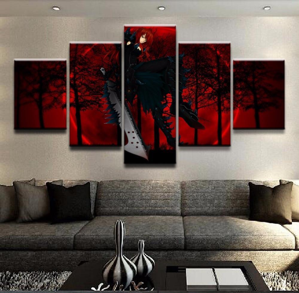 Fairy Tail Erza Scarlet 5 Anime Canvas Wall Art