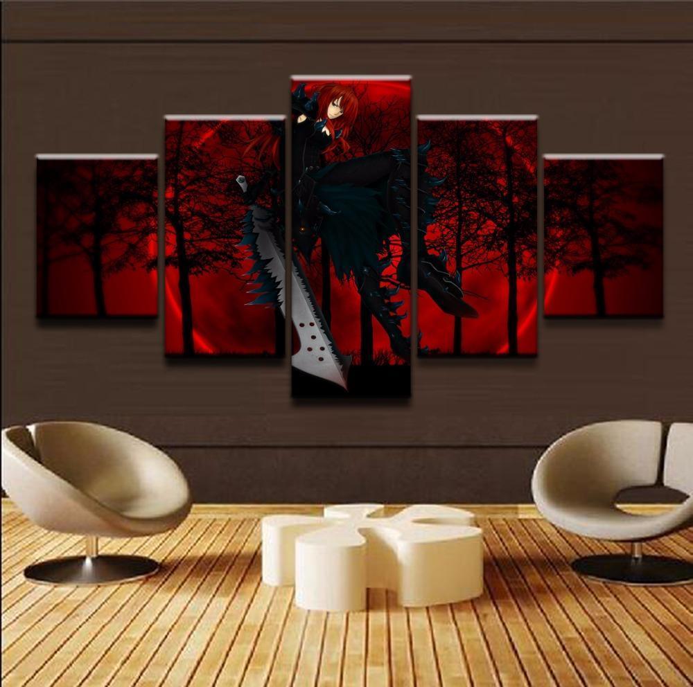 Fairy Tail Erza Scarlet 5 Anime Canvas Wall Art
