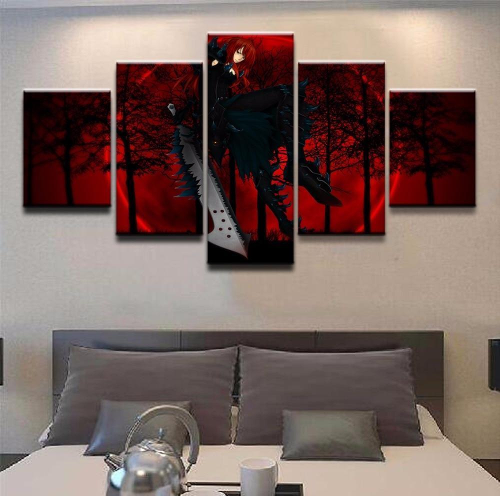 Fairy Tail Erza Scarlet 5 Anime Canvas Wall Art