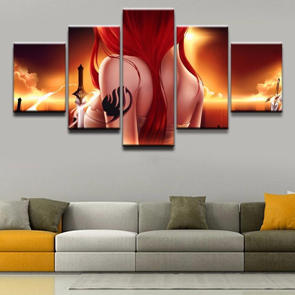 Fairy Tail Erza Scarlet 6 Anime Canvas Wall Art
