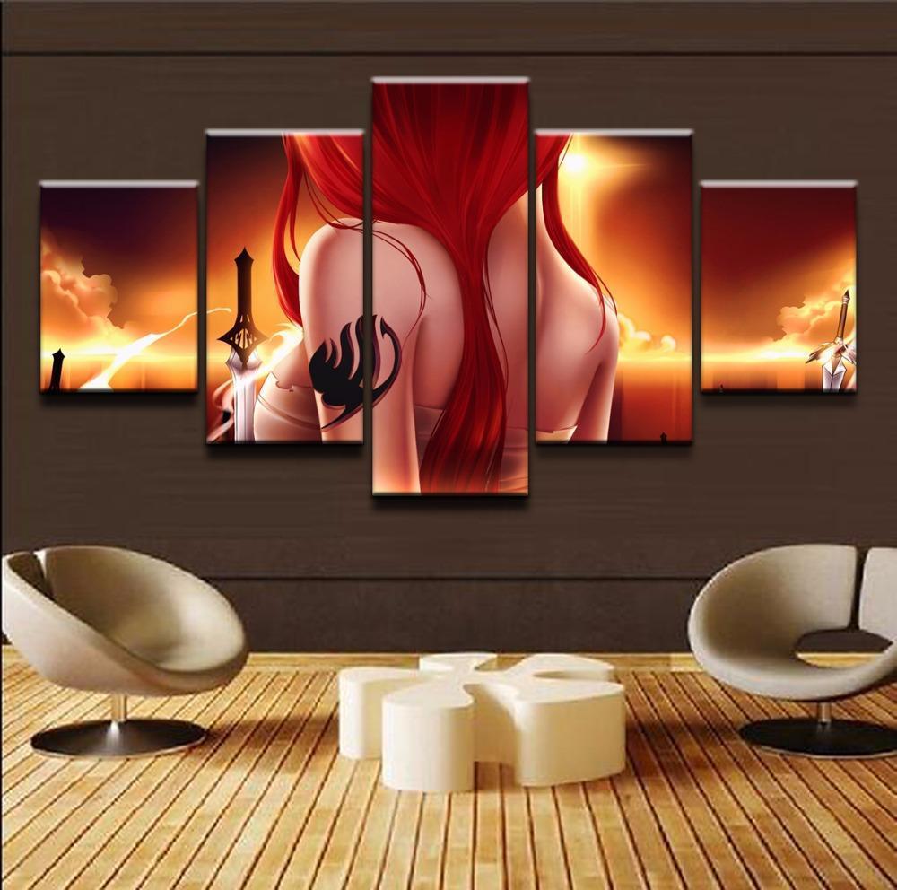 Fairy Tail Erza Scarlet 6 Anime Canvas Wall Art