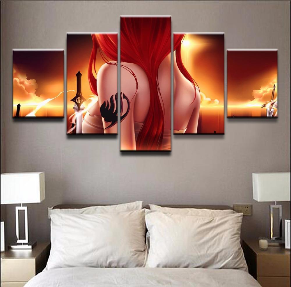 Fairy Tail Erza Scarlet 6 Anime Canvas Wall Art