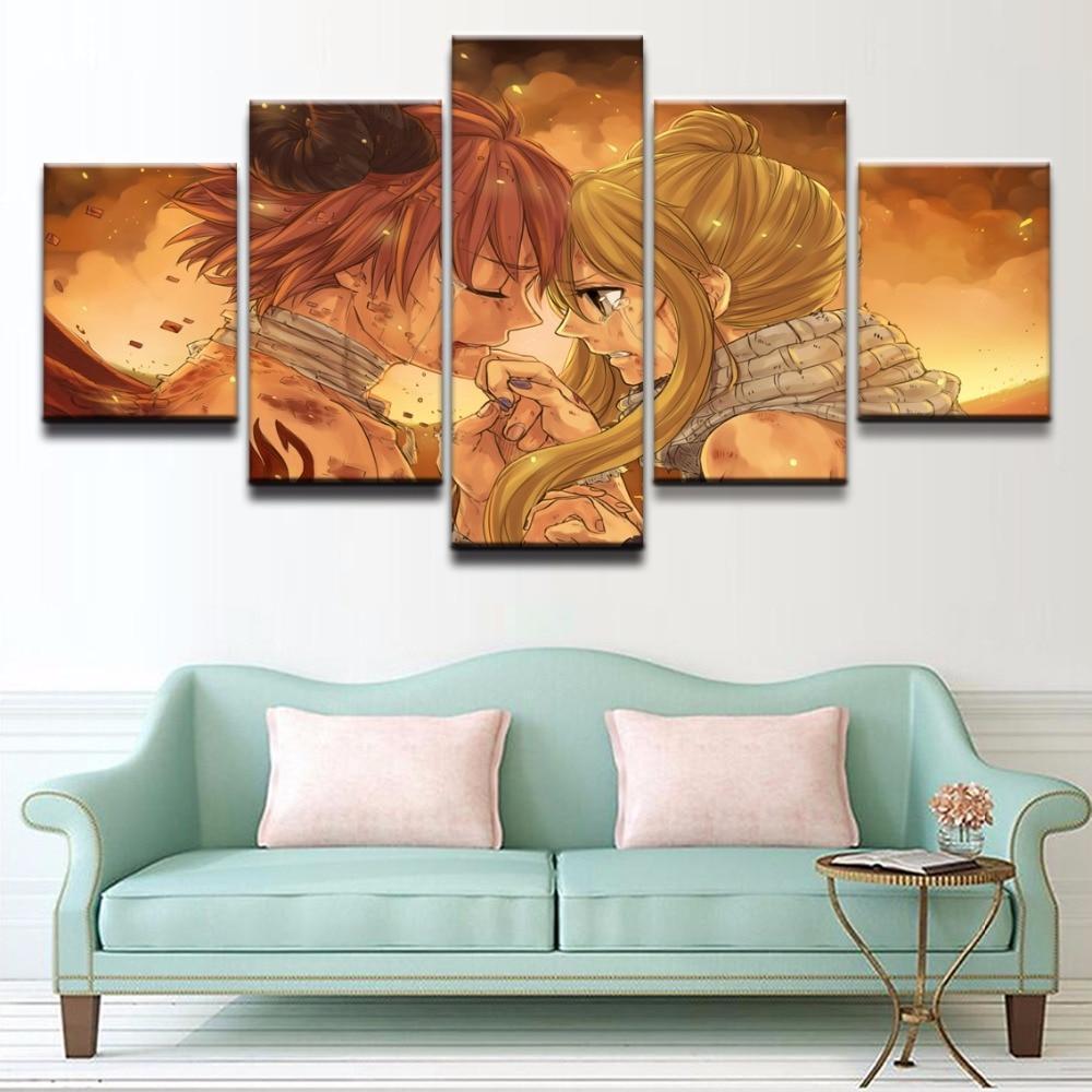 Fairy Tail Natsu And Lucy 3 Anime Canvas Wall Art