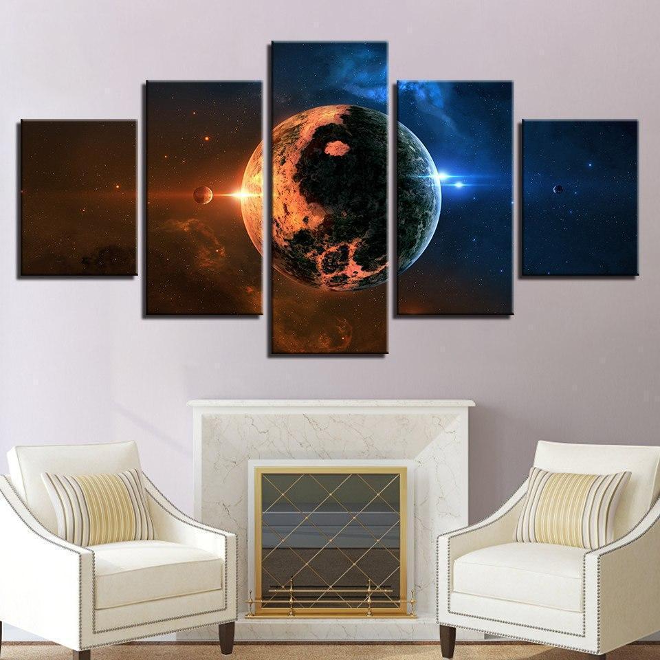 Falling Earth Canvas Wall Art