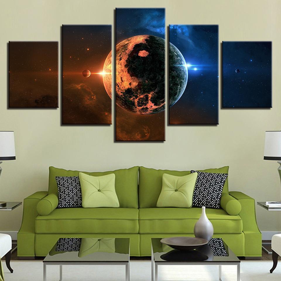 Falling Earth Canvas Wall Art