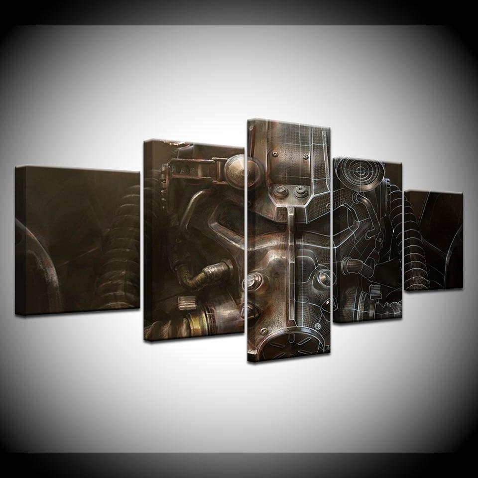 Fallout Power Armor Helmet Gaming Canvas Wall Art