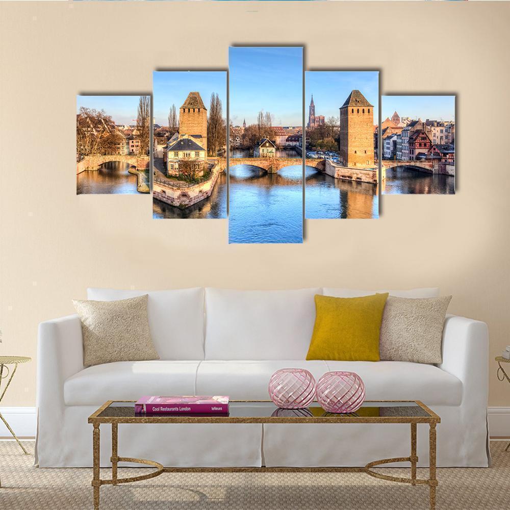 Famous Bridges Ponts Couverts In Strasbourg Nature Canvas Wall Art