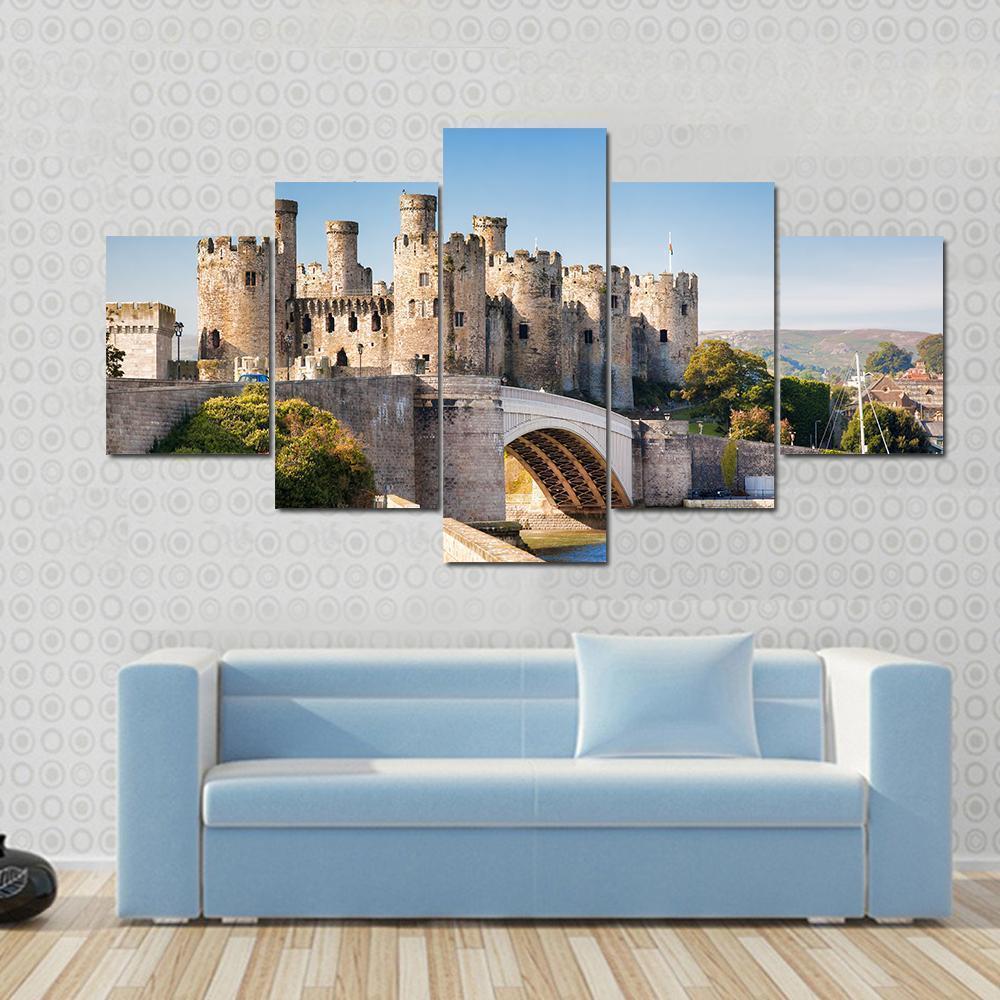 Famous Conwy Castle In Wales, United Kingdom Nature Canvas Wall Art
