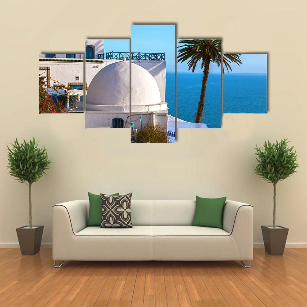 Famous Touristic Town Near Tunis Nature Canvas Wall Art