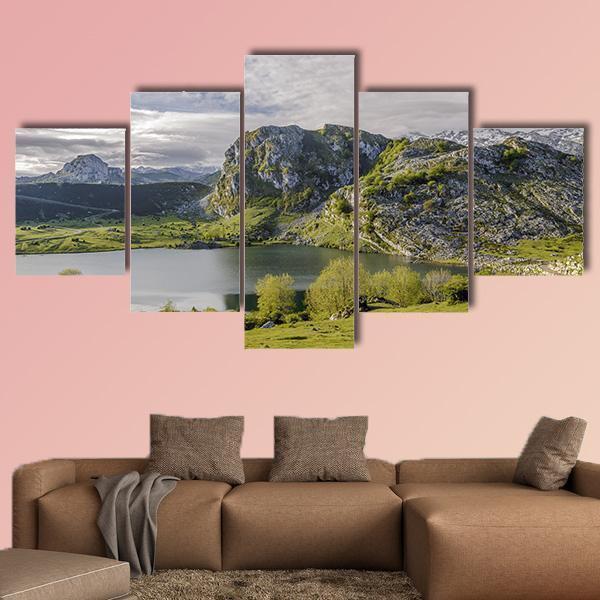 Fantastic Lake Enol Nature Canvas Wall Art