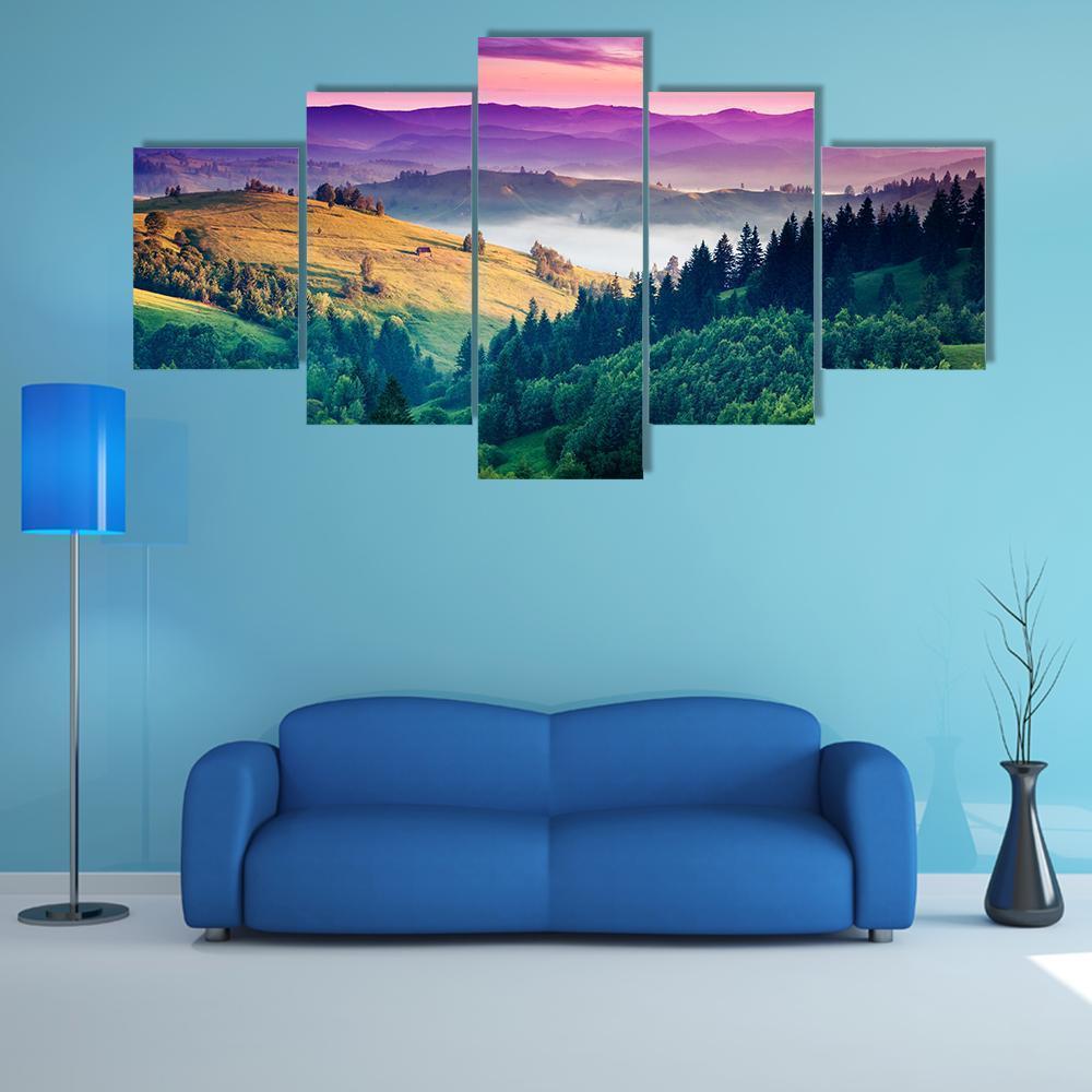Fantastic Morning Mountain Landscape Nature Canvas Wall Art