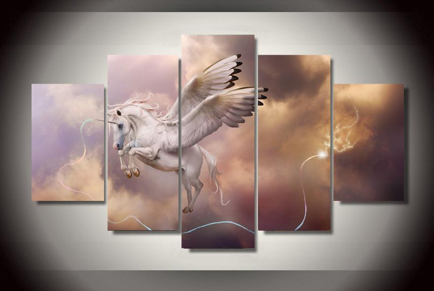 Fantasy Art Unicorn Pegasus Animal Canvas Wall Art