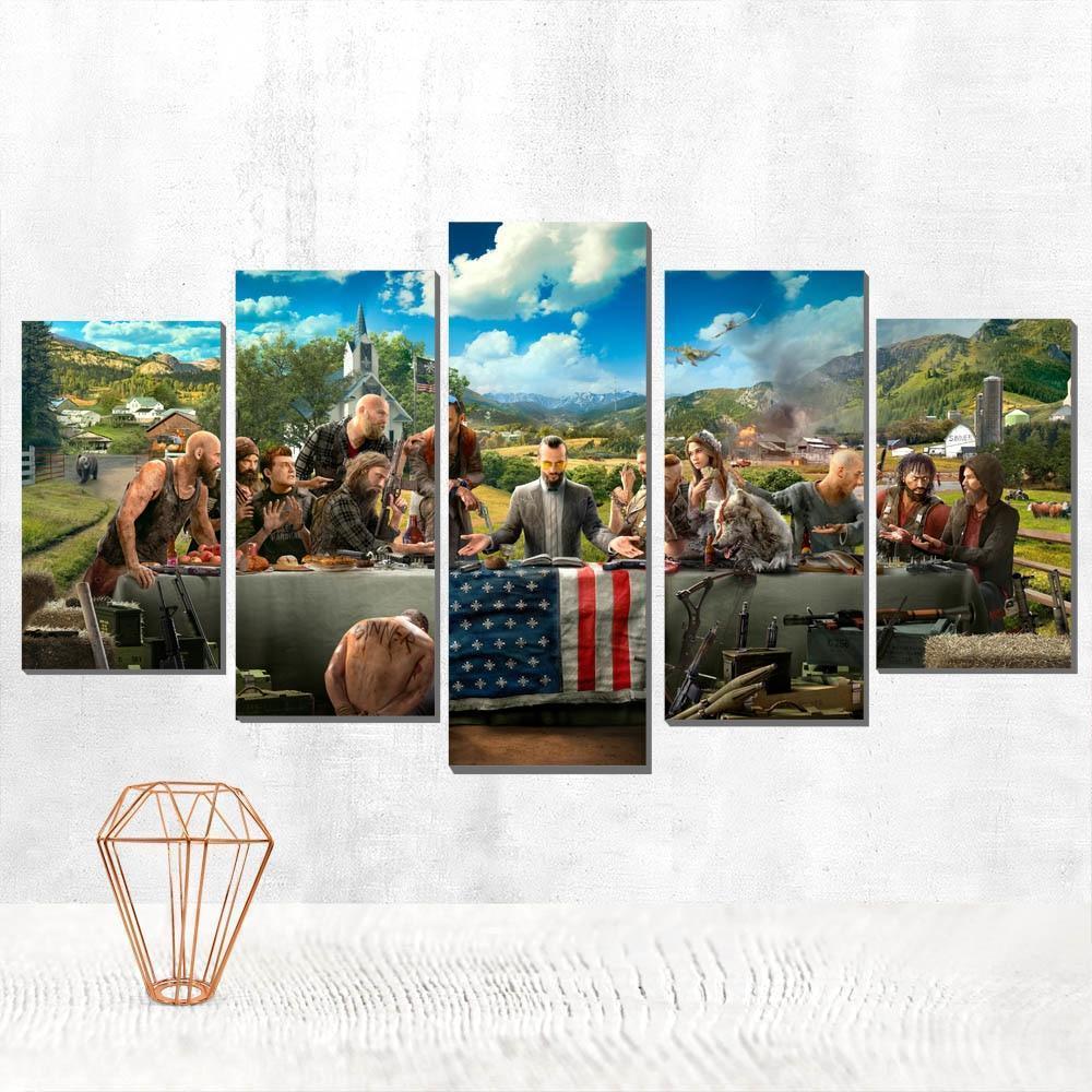 Far Cry 5 Characters Poster Gaming Canvas Wall Art