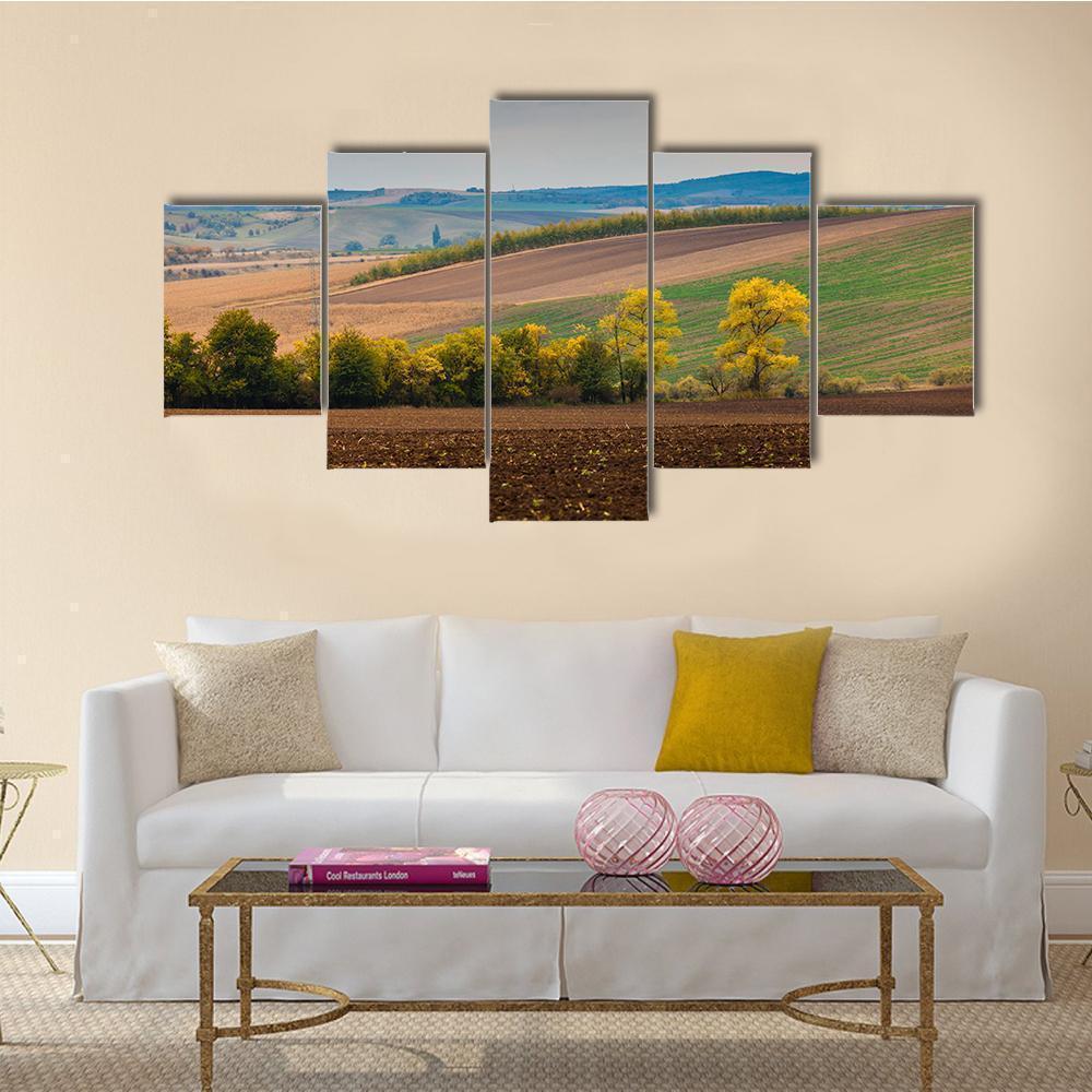 Farm Landscape In South Moravia Nature Canvas Wall Art