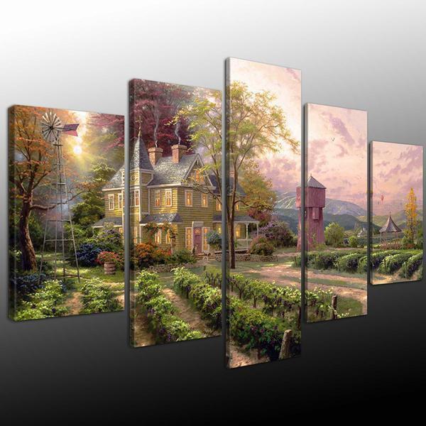 Farm Thomas Kinkade Abundant Nature Canvas Wall Art
