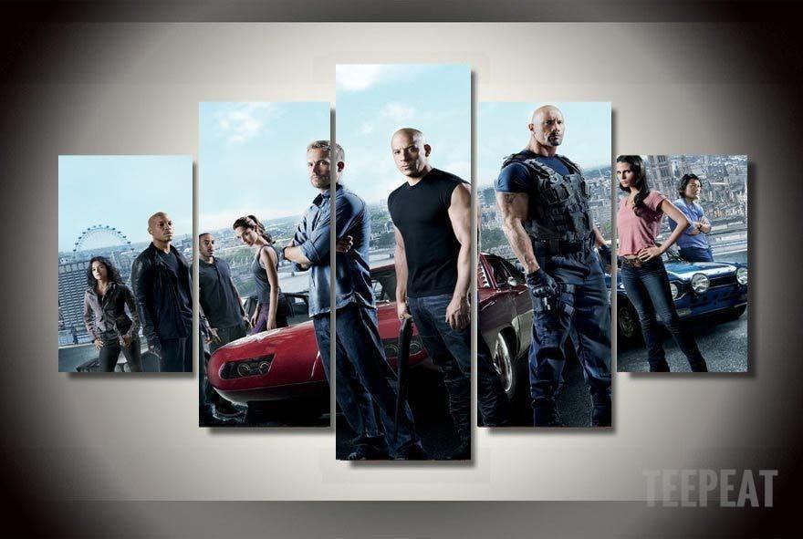 Fast And Furious 7 Team Movie Canvas Wall Art