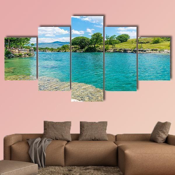 Fast River Tsievna In Montenegro Nature Canvas Wall Art