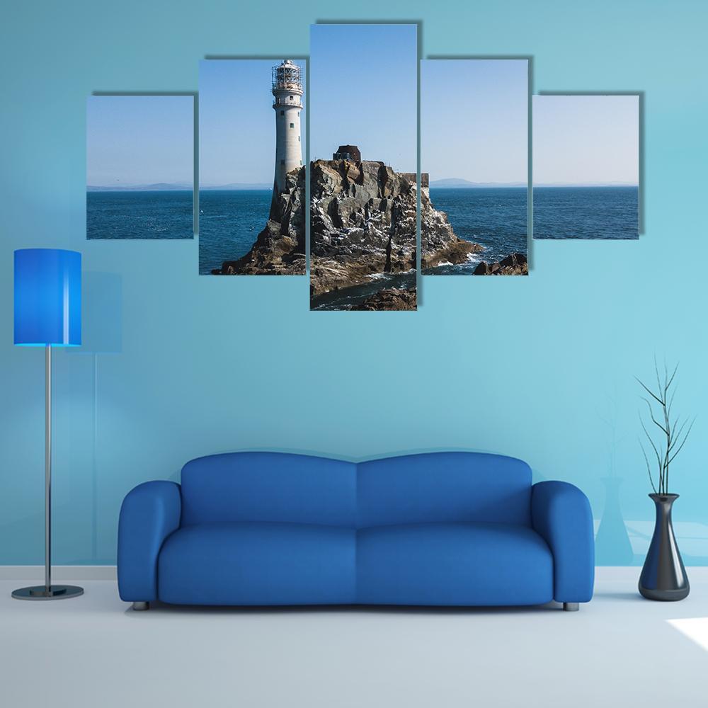 Fastnet Lighthouse At Summer Nature Canvas Wall Art
