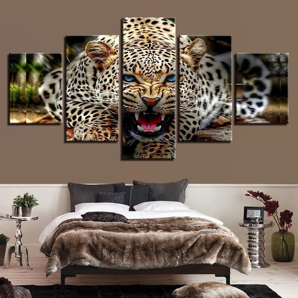 Ferocious Leopard Animal Canvas Wall Art