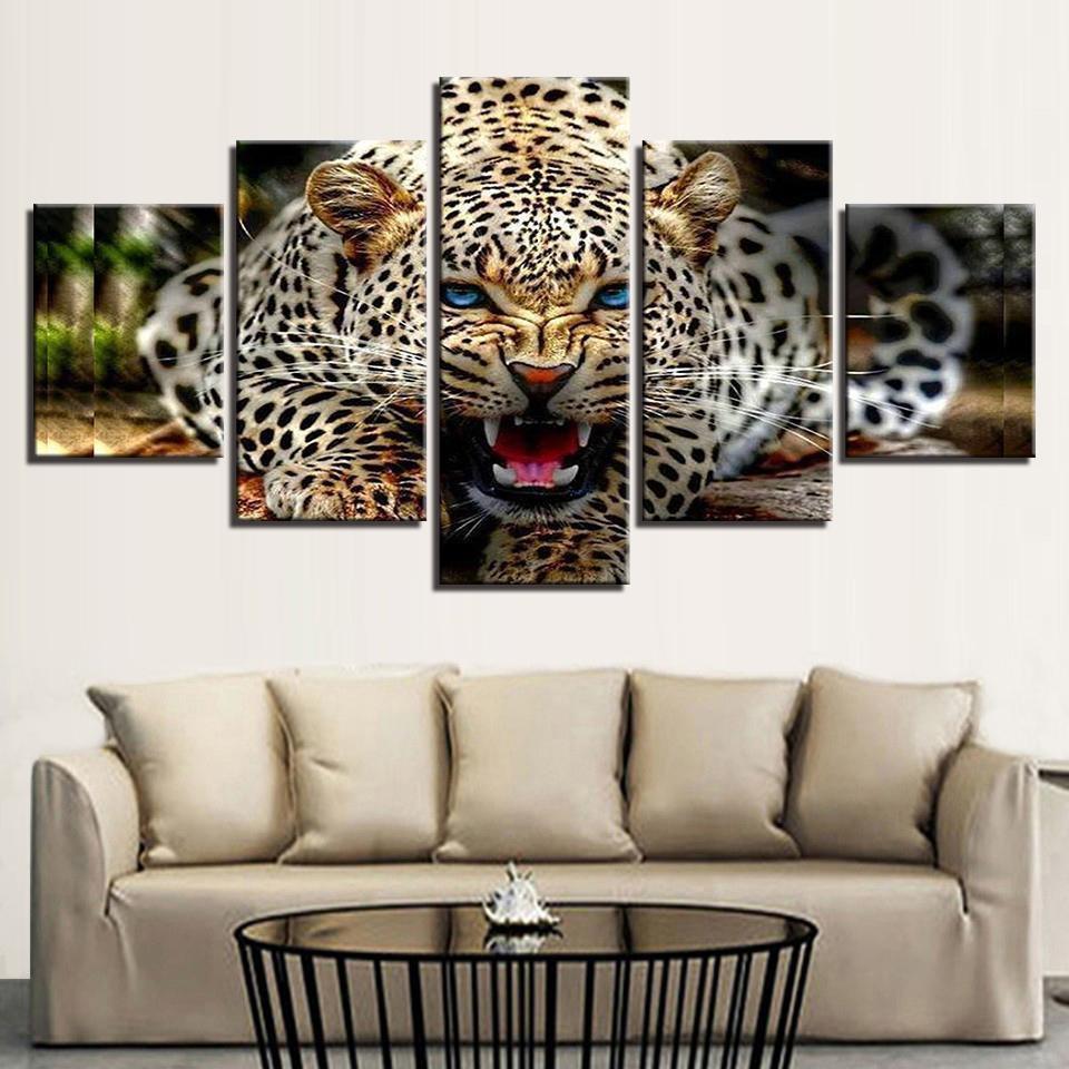 Ferocious Leopard Animal Canvas Wall Art