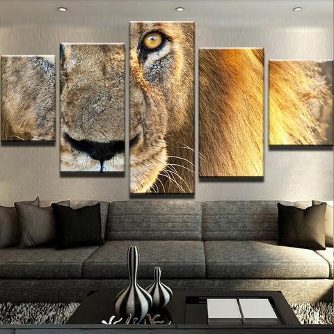 Ferocious Lion Animal Canvas Wall Art