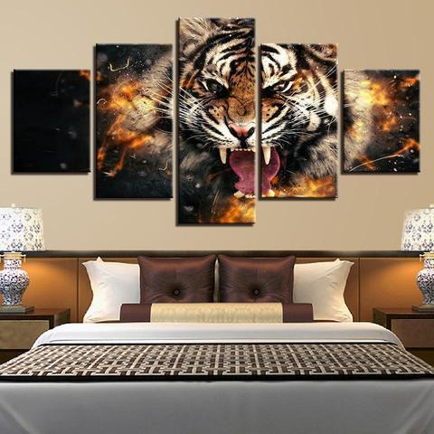 Fierce Tiger Animal Canvas Wall Art