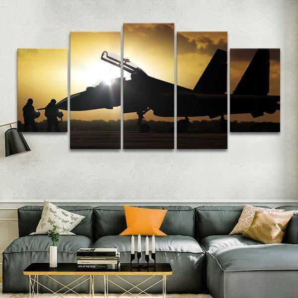 Fighter Jet Airplane Canvas Wall Art