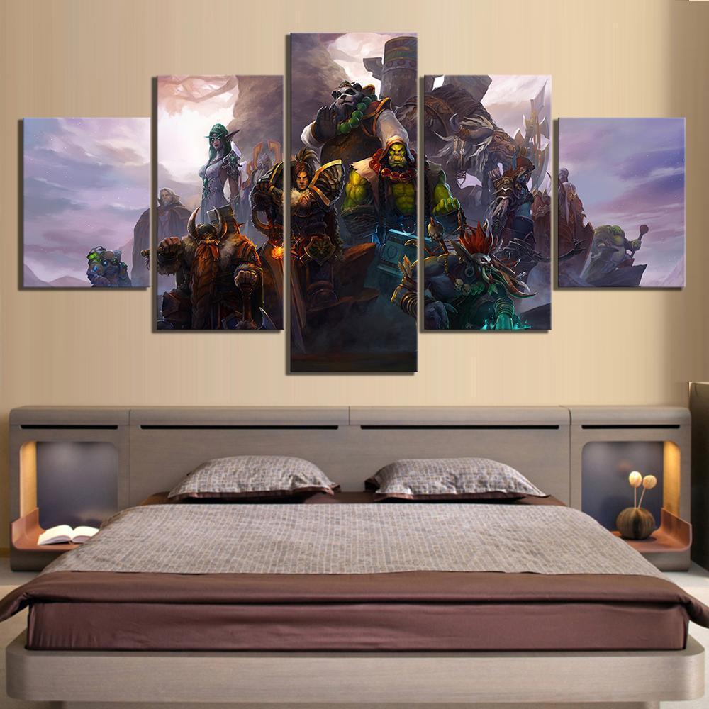 Fighters Against Garrosh World of Warcraft Gaming Canvas Wall Art
