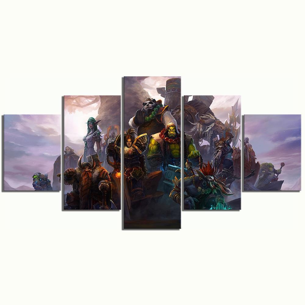 Fighters Against Garrosh World of Warcraft Gaming Canvas Wall Art