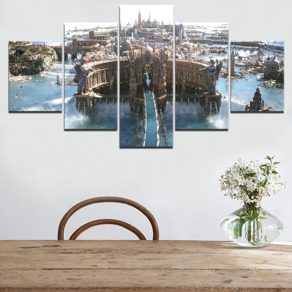Final Fantasy Castle Building Gaming Canvas Wall Art