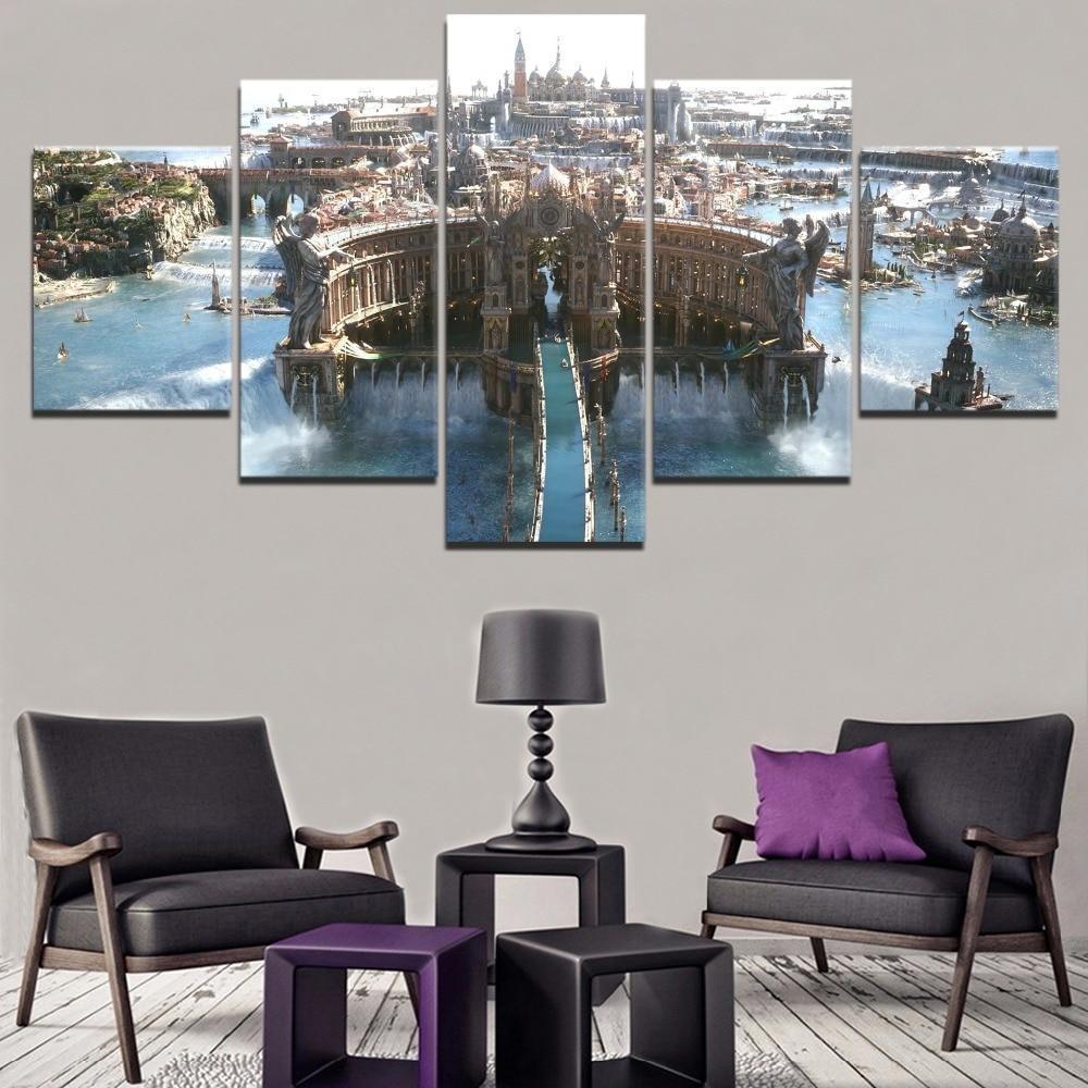 Final Fantasy Castle Building Gaming Canvas Wall Art