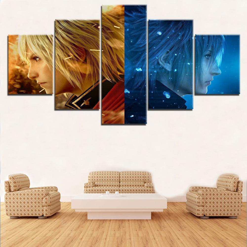 Final Fantasy Cloud And Noctis 1 Gaming Canvas Wall Art
