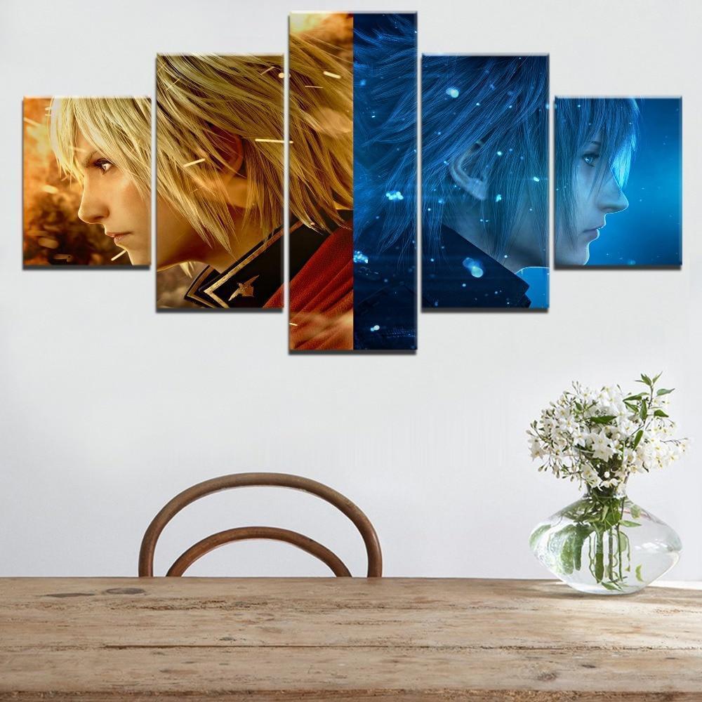 Final Fantasy Cloud And Noctis 1 Gaming Canvas Wall Art