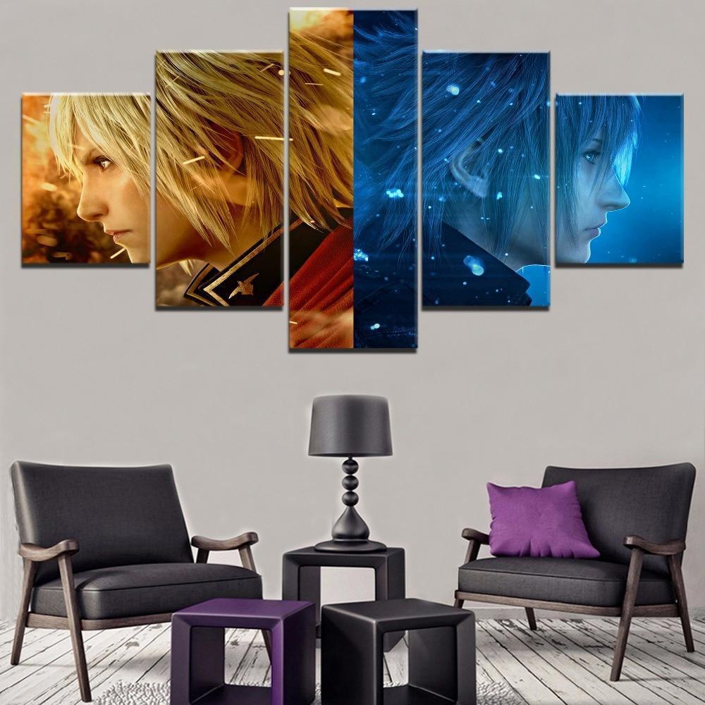 Final Fantasy Cloud And Noctis 1 Gaming Canvas Wall Art