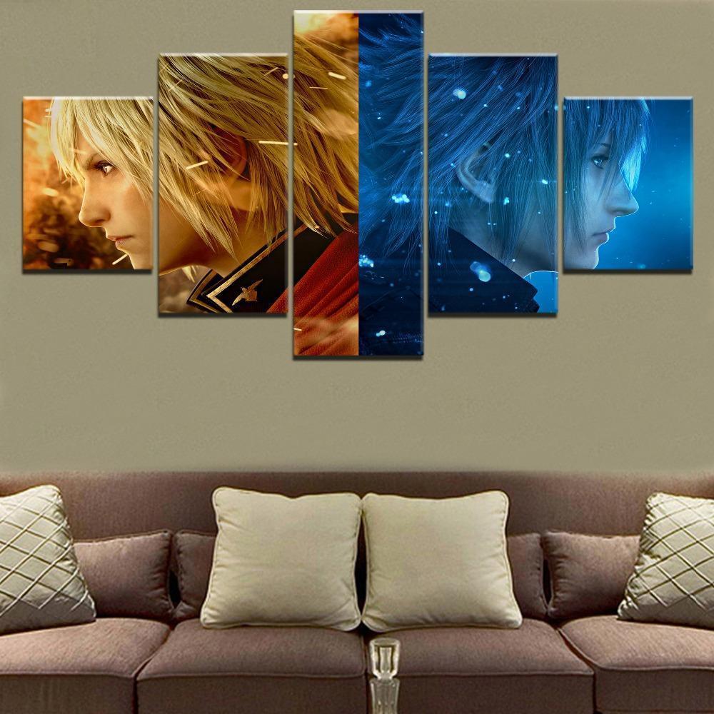 Final Fantasy Cloud And Noctis 1 Gaming Canvas Wall Art
