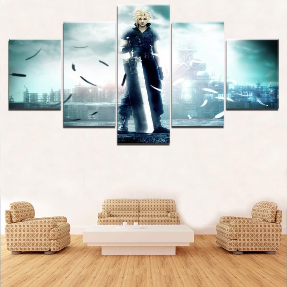 Final Fantasy Cloud Strife 1 Gaming Canvas Wall Art
