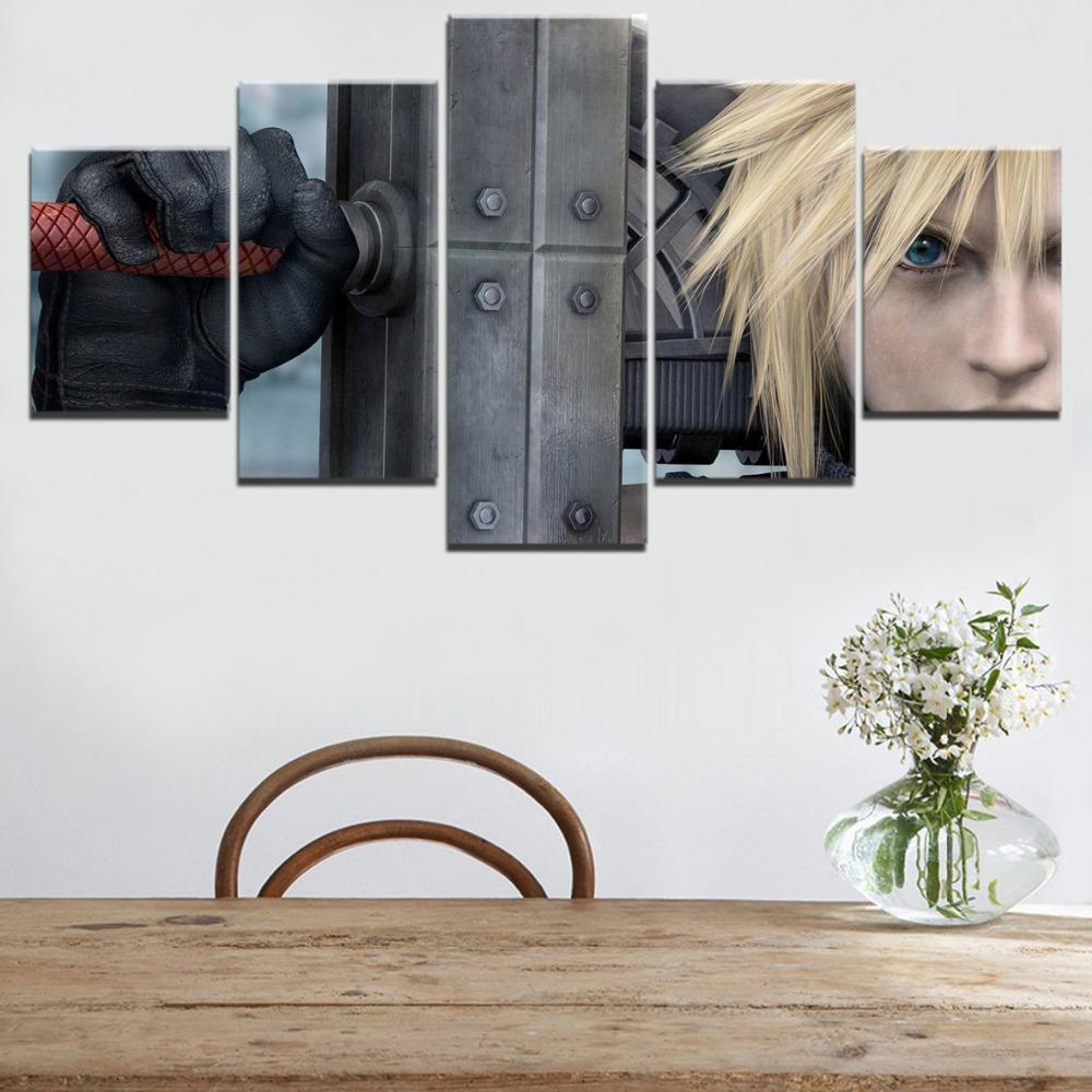 Final Fantasy Cloud Strife 4 Gaming Canvas Wall Art