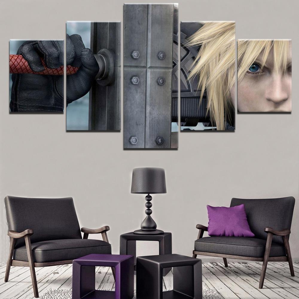 Final Fantasy Cloud Strife 4 Gaming Canvas Wall Art