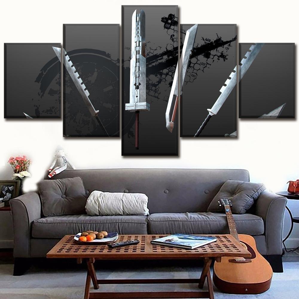 Final Fantasy VII Swords Gaming Canvas Wall Art