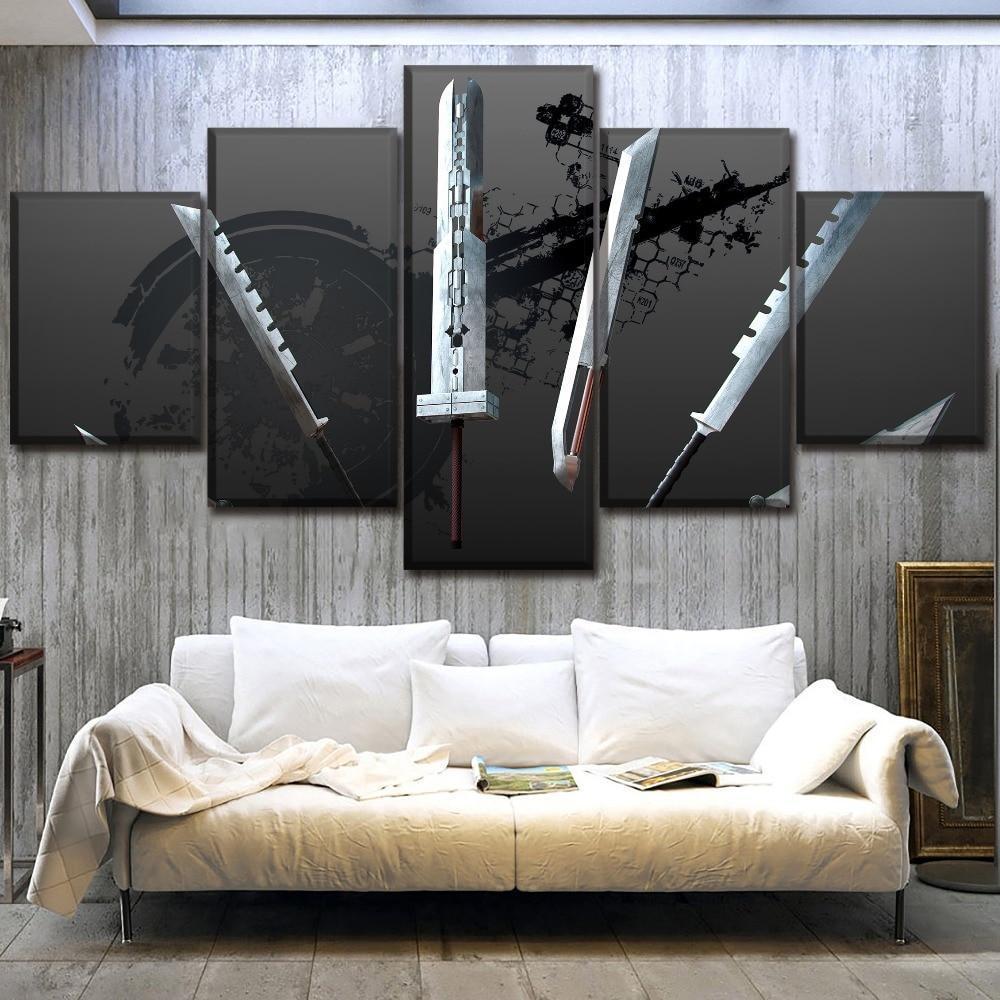 Final Fantasy VII Swords Gaming Canvas Wall Art