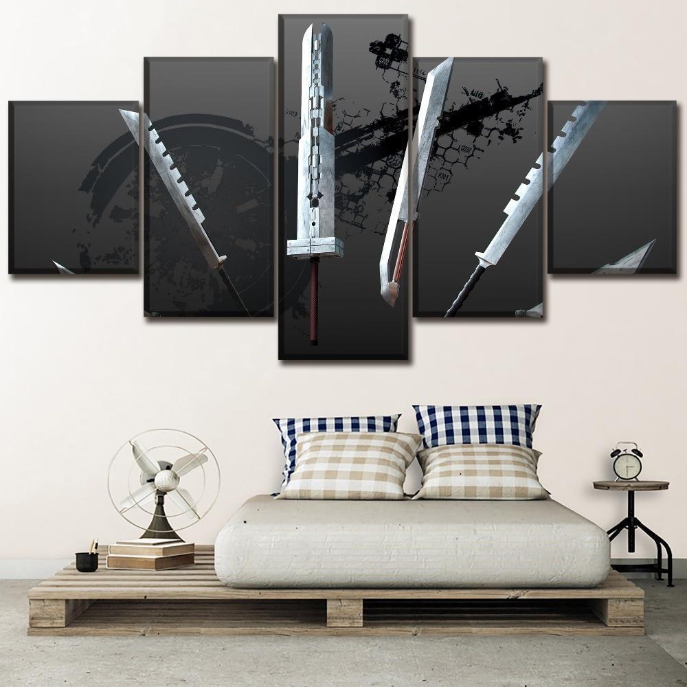 Final Fantasy VII Swords Gaming Canvas Wall Art